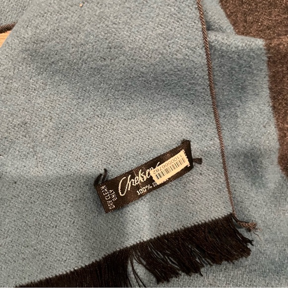 Chelsey by JOSEPH Striped Scarf 100% Silk, Beautiful, Mint! 12x70 - Picture 5 of 6